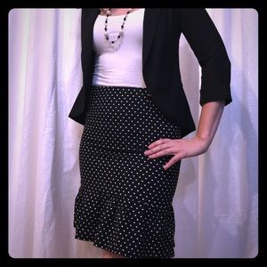 WHBM black and white polka dot skirt 00